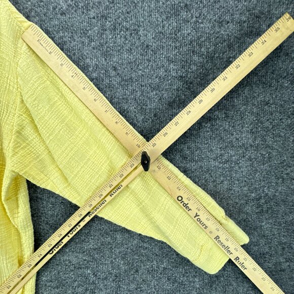 Soft‎ Surroundings Tunic Shirt Womens 3X Yellow Button Up Textured Gauze - Picture 14 of 15